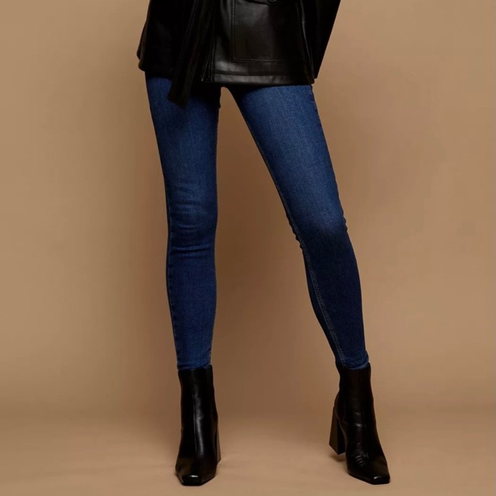 TopMan Women Stretch Skinny Dark Blue Jeans 34R